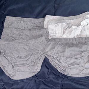 Hanes Kids Briefs in Gray and White